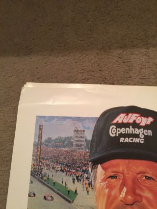 AJ FOYT Vintage Poster AUTOGRAPHED Indy 500 F1 Racing Lithograph Speedway RARE 4