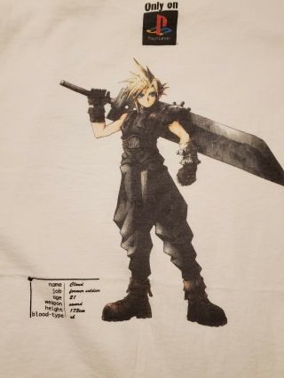 Final Fantasy Vii Authentic 1997 Rare Vintage Video Game T Shirt Xl