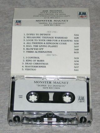 1995 Stoner Monster Magnet Dopes To Infinity Rare A&m Promo Cassette Tape