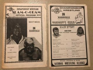 Rare Vintage 1970s Nwa Wrestling Slam - O - Gram Program Wwf Wcw Nwo Macho Harley