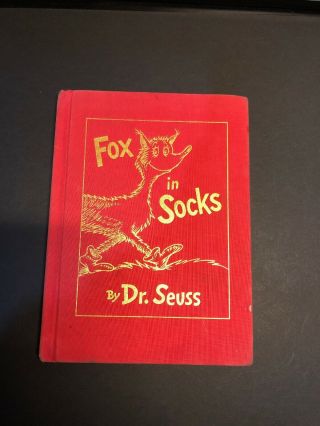 1965 Dr.  Seuss Fox In Socks 1st Edition Special Red Matte Cover Rare