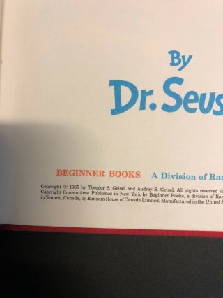 1965 Dr.  Seuss Fox In socks 1st edition special red matte cover Rare 4