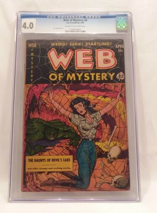 CGC 4.  0 Web of Mystery 8 Horror Ace Comic Book 1952 Giany Spider Web cover RARE 4
