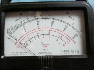 Vintage Simpson 260 RARE Series 3 Analog Volt ohm Multi Meter with leads 3