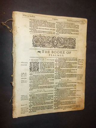 Rare - 1613 Kjv - He Bible - The Book Of Psalms - Complete - Spectacular - Quarto - Rare