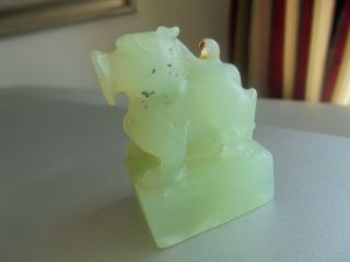 Antique Chinese Foo Dog/lion Shoushan/jade Carved Seal - Rare Old Piece.