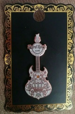 Hard Rock Cafe Hrc Cleveland Crown Gem Stone Guitar Collectible Pin Rare /le