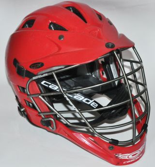 Cascade Cpx Titanium Youth Medium Nocsae Lacrosse Cpv Red Rare Facemask Helmet