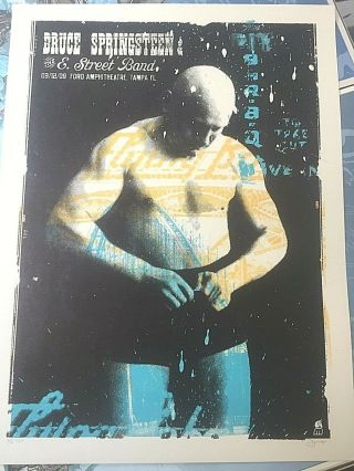 Rare 2009 Bruce Springsteen Tampa Fl Poster Screen Print /100 River Broadway