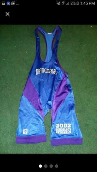 Rare Low Cut Freestyle Greco Indiana Wrestling Singlet Men 