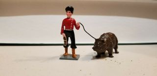 Trophy Toy Soldiers Of Wales Civilian Circus Performing Bear & Handler Very Rare