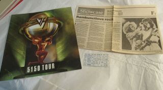 1986 Van Halen 5150 Tour Concert Program W Ticket Stub Cne Toronto Canada Rare