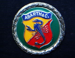1970s Italy Rare Auto Abarth Advertising Tin Sign Patch Plaque