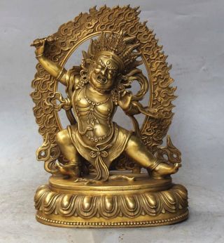 9.  8 Inch Rare Tibetan Bronze Buddhist Vajrapani Chana Dorje Buddha Statue Rn