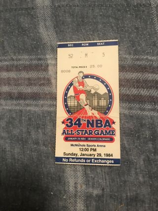 Rare 1984 Nba All Star Game Ticket Stub Only 1 On Ebay Isiah Thomas Mvp