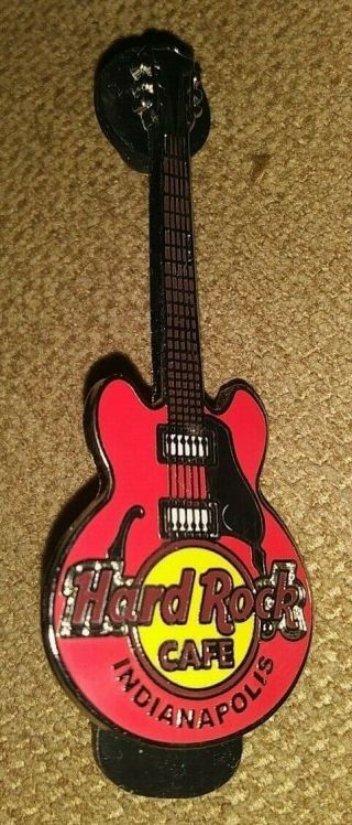 Hard Rock Cafe Hrc Indianapolis Rock N Roll Red Guitar Collectible Pin Rare /le