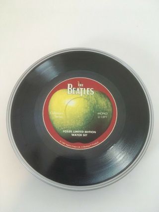 The Beatles Fossil Watch Rare - Limited Edition Silver Record 1 Of 10,  000