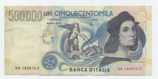 500000 Lire Italia Vg 1997 P118 Raffaello Rare Note 500.  000 Lira Italy Banknote