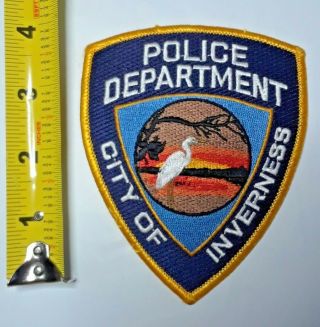 City Of Inverness Florida Police Department Shoulder Patch Rare Citrus County Fl