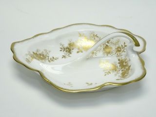 Rare Find: Royal Albert Antoinette Divided Leaf Dish With Handle
