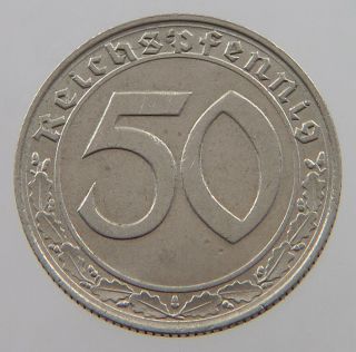 Germany 50 Pfennig 1939 D Rare T39 129