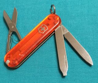 Rare Victorinox Swiss Army Knife - Orange Translucent Classic Sd - Boeing