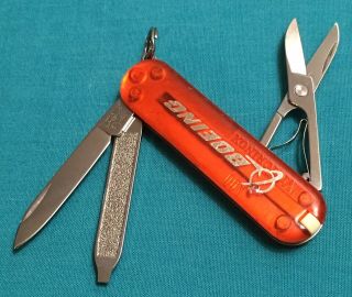 RARE Victorinox Swiss Army Knife - Orange Translucent Classic SD - BOEING 2