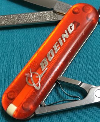 RARE Victorinox Swiss Army Knife - Orange Translucent Classic SD - BOEING 5