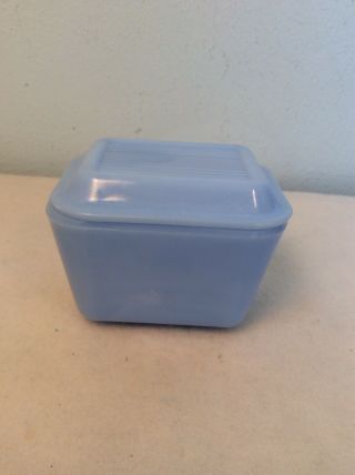 Rare Delphite Blue Pyrex Canada Refrigerator Dish & Lid Set 501