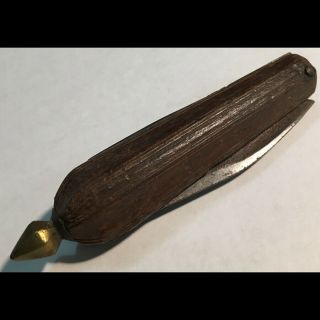 Rare - C.  19th Century Folding Coir Knife - Rug Weavers Knife - L@@k