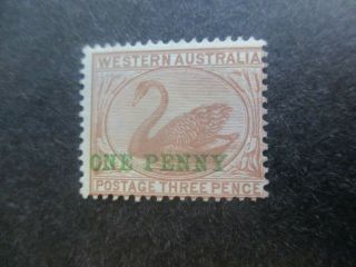 Western Australia Stamps: 1d Swan Overprint - Rare (d158)