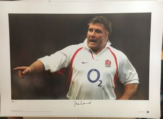Rare A2 Print Signed By Rugby World Cup Winner England 