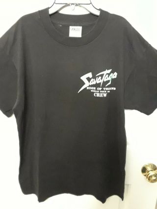 Savatage Men ' s Rare 1993 Crew Concert Tour Shirt Size L 2