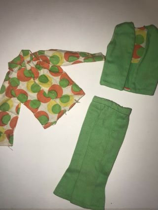 Rare Vintage Ken Mod Era Clone Doll Outfit Hong Kong Vest Pants Shirt Green Dots