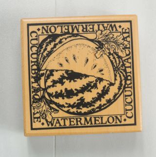 Rare Quality Wood Mounted Watermelon Rubber Stamp G - 1428 By Psx
