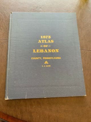 1875 Rare Atlas Of Lebanon County Pennsylvania F.  A Davis Great Shape
