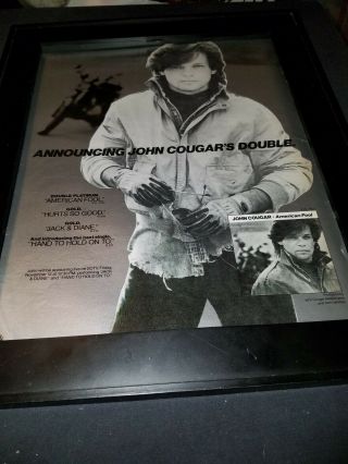 John Cougar Mellencamp American Fool Rare Promo Poster Ad Framed 2