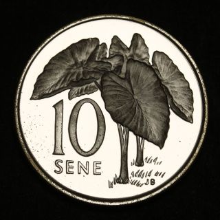 1974 Samoa 10 Sene Sterling Silver Proof Coin 5,  578 Mintage Rare