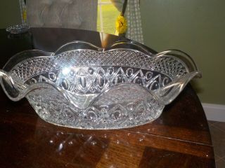 Imperial Cape Cod Crystal Ruffled Oval Bowl.  Rare.