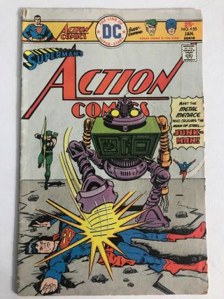 1970s Superman Action Comic No.  455 Rare Collectible Vintage Dc Green Arrow,  Atom