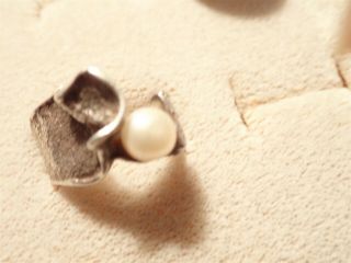 Grandmas Artisan 925 Sterling Silver Real Pearls Rare Israel Ring