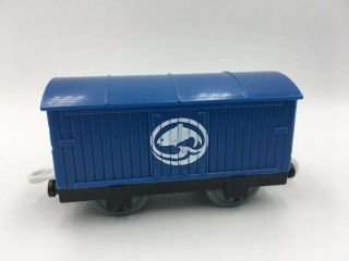 Thomas Trackmaster 2009 Gullane Blue Fish Cargo Box Car Euc Rare 2002y