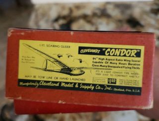 7FT CLEVELAND CONDOR MODEL KIT GIANT SOARING GLIDER.  Extremely Rare. 2