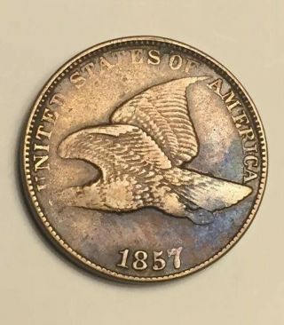 1857 Flying Eagle Cent Penny 1c Vf Rare Us Coin.
