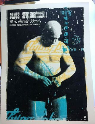 Rare 2009 Bruce Springsteen Tampa Fl Poster Screen Print 3/100 River Broadway