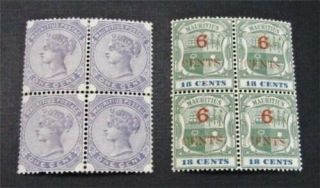 Nystamps British Mauritius Stamp Paid $50 Rare Multiples
