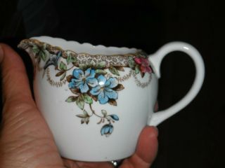 rare vintage Spode ELOISE creamer/cream pitcher,  scalloped/flowers 2