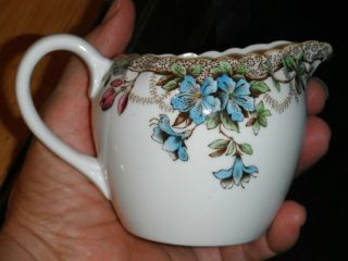 rare vintage Spode ELOISE creamer/cream pitcher,  scalloped/flowers 3