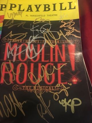 Moulin Rouge Cast Signed Broadway Playbill Olivo Tveit Musical Rare