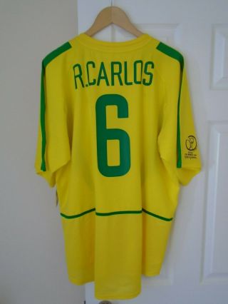 Brazil National Official Nike 2002 World Cup Roberto Carlos 6 Hme Bnwt Rare Xxl